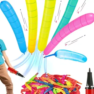 100-Pack Rocket Balloon Set, Balloon Party Supplies with Aerodynamic Tip, Easy-Filling Pump, Reusable No-Refill Design for Outdoor & Indoor Fun, Kids Stuff, Toys for Boys, Gifts for Kids, Mother's Day Gift Option,summervibes