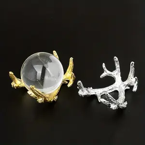 Hot Sale Chic Elk Antler Crystal Ball Stand - Durable Metal Lensball Holder, Photography Prop & Divination Decor
