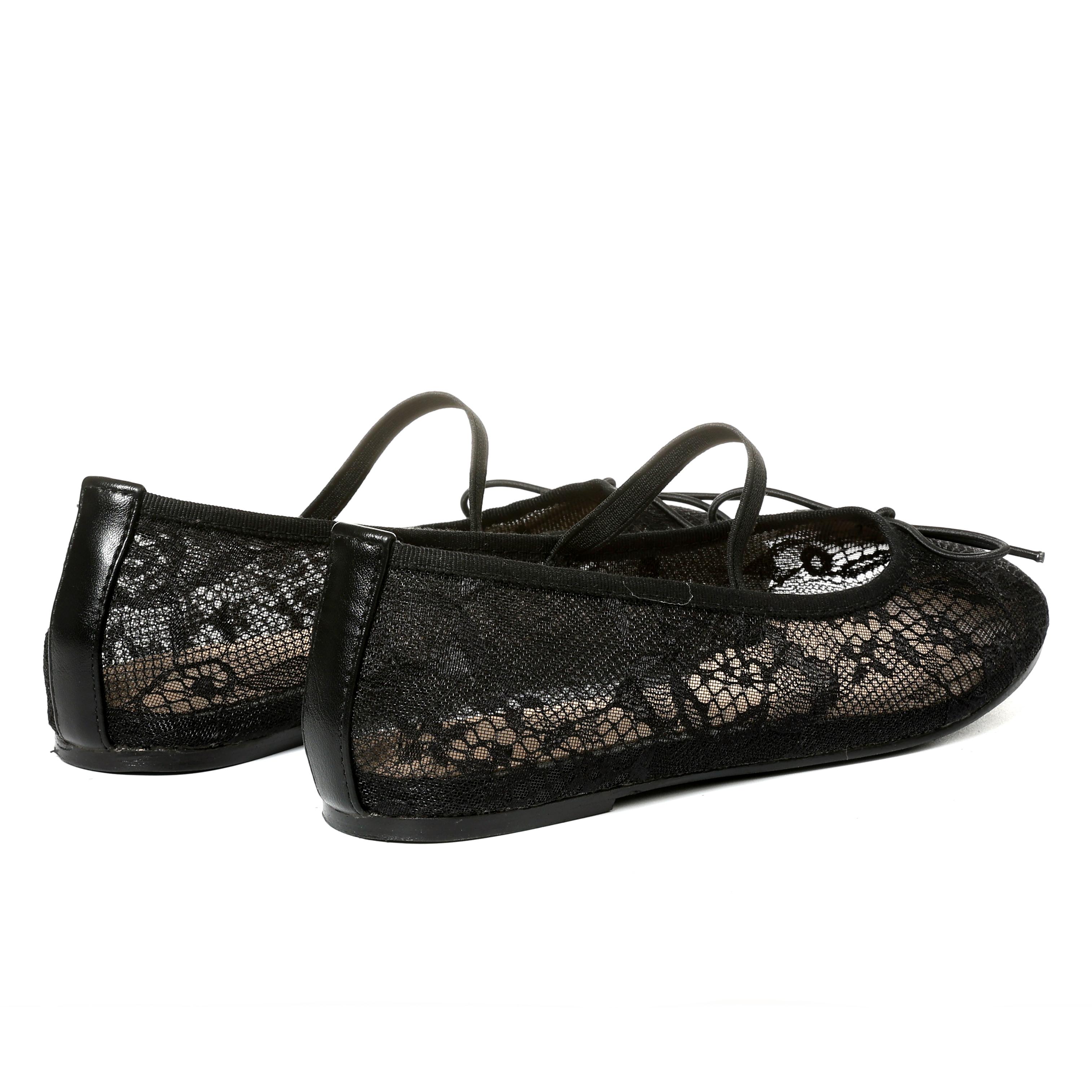 CELNEPHO Ballet Flats for Women Round Toe Flat Heel Comfortable Mesh Sandals Lace Strap Design Easy Slip on Mary Jane Everyday Wear Date Gift Dress Shoes