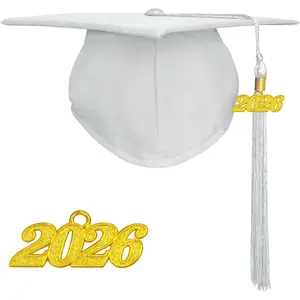 Matte Graduation Cap with 2026 Tassel for Adults Adjustable Elastic Unisex for High School College Ceremony