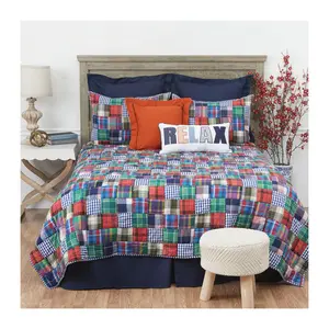 102" x 118" Madras Plaid 1-Piece Queen Bedspread by Valerie
