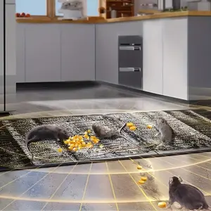 5 Pcs Upgrade Version Ultra Large Invisible Mouse Trap Mat, Super Strong Adhesive Plastic Rat Glue Trap, Easy Capture, Suitable for Warehouse Home Kitchen Indoor Use