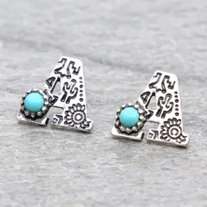 Western Initial Stud Earrings - Simple Design, Ideal for Everyday Wear
