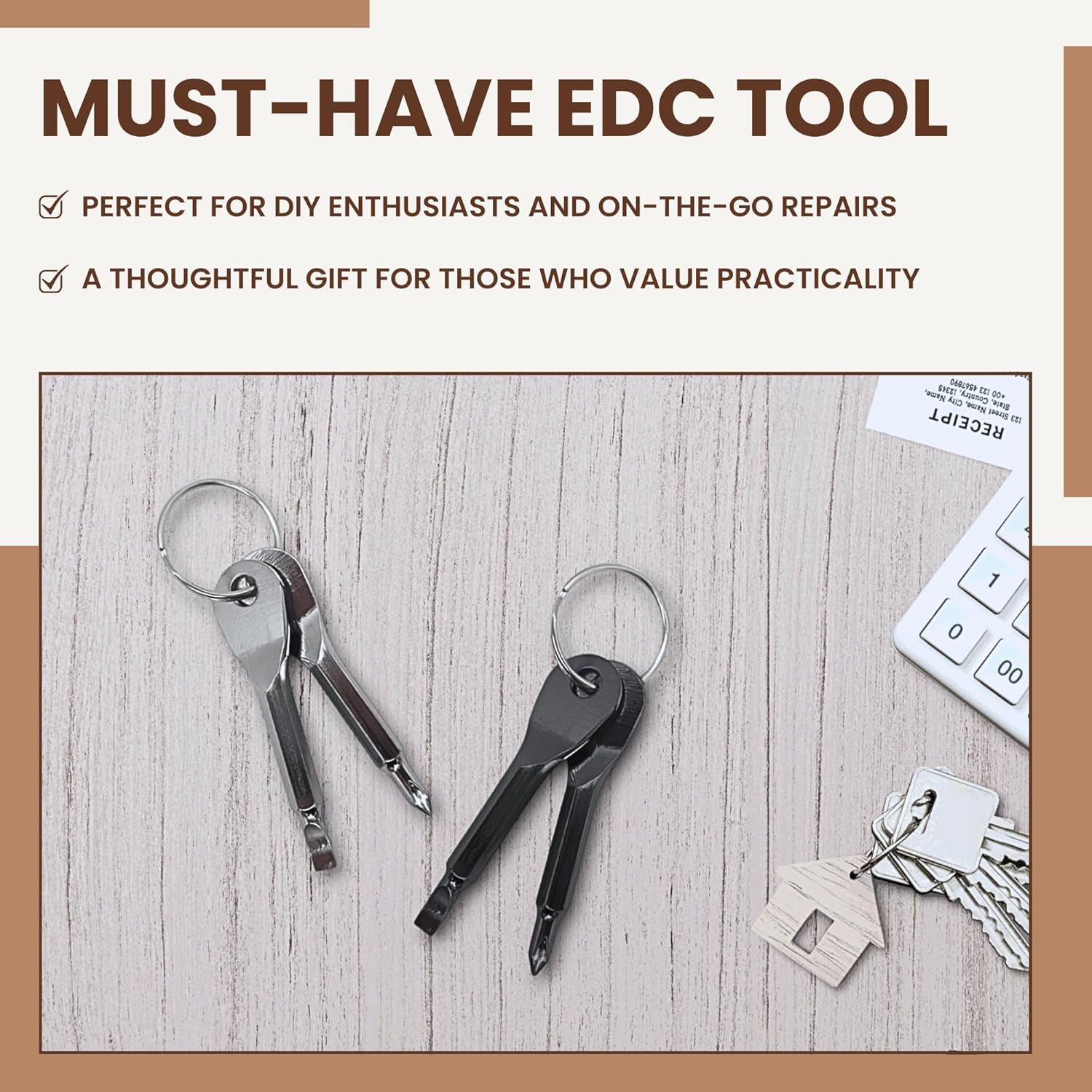 Pocket Screwdriver Set (Pack of 2) - EDC Keychain Tool for Small Projects & Furniture - Compact & Ergonomic Flat Head & Phillips - 2 Colors