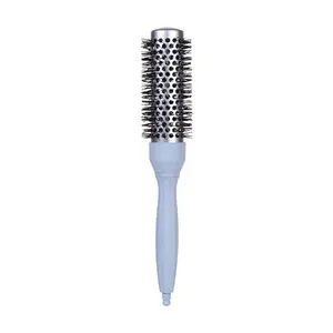 Round Hair Roller Comb for Curling and Drying, High Heat Resistant Nylon Teeth, Abs Handle, Suitable for Medium Long Hair, Women's Comb