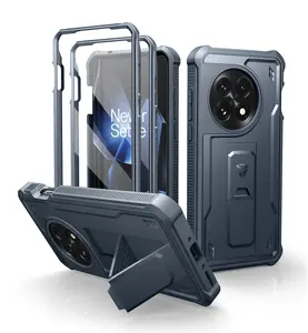 Dexnor for OnePlus 13 Case, [2 Front Frame] [Built-in Screen Protector & Kickstand] [Work with Fingerprint ID] Heavy Duty Military Grade Protection Shockproof Case for OnePlus 13 5G (2025)