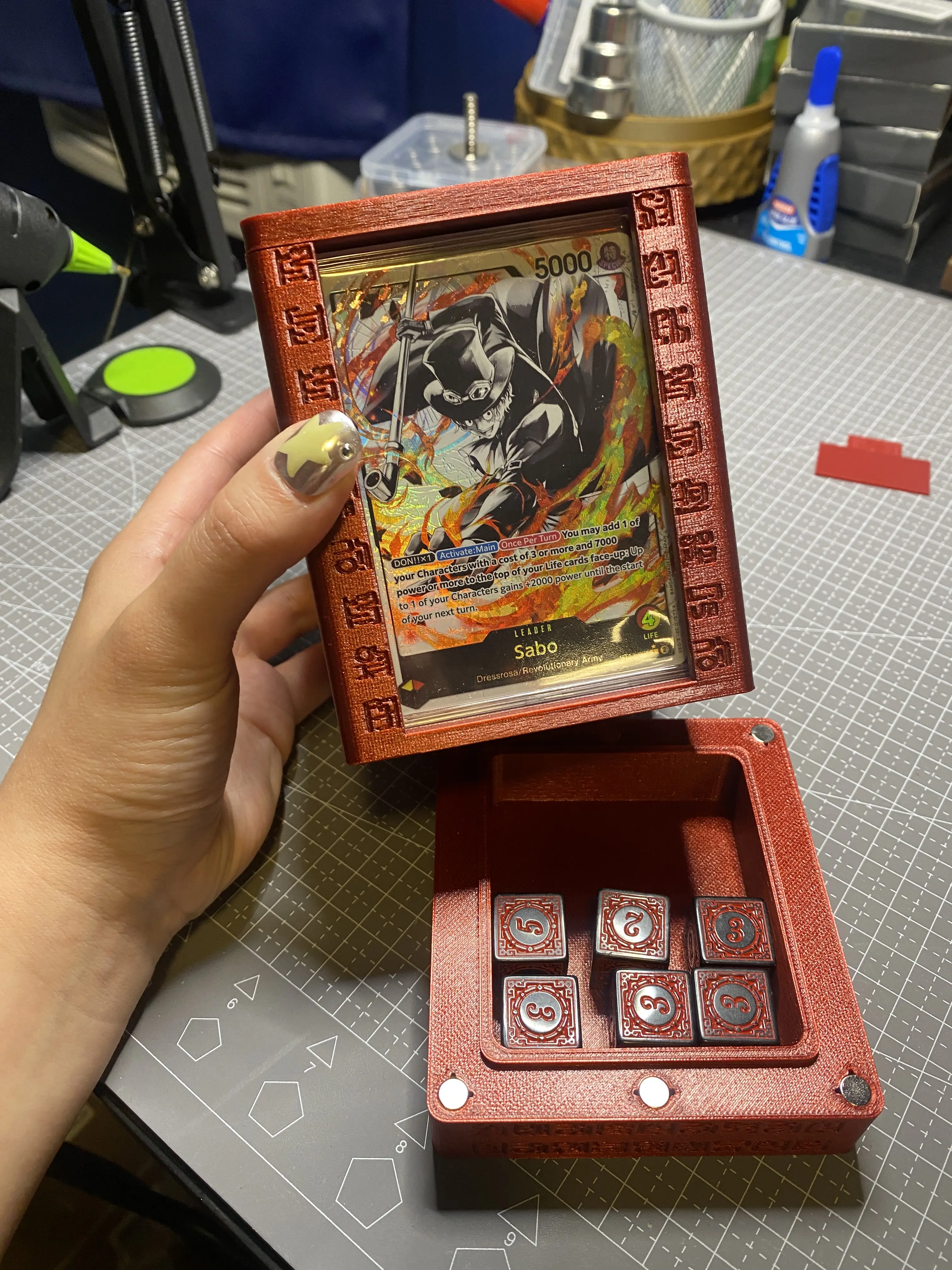 One Piece TCG Red Road Poneglyph Leader Deck Box | Dice Compartment & Optional Dice add on | Free Mini Snap Holder | Holds Triple Sleeved Cards one piece - TikTok Shop One Piece TCG Red Road Poneglyph Leader Deck Box | Dice Compartment & Optional Dice add on | Free Mini Snap Holder | Holds Triple Sleeved Cards one piece - TikTok Shop