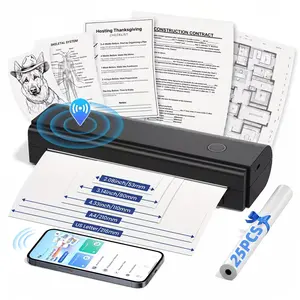 A4 Inkless Printer - N81P Portable Thermal Printer for Wireless Mobile Travel, Supports Letter Mini Printing, Compatible with Android And IOS, Suitable for Folding Paper/Rolling, Thermal Printer Contains 25 Sheets of Thermal Paper