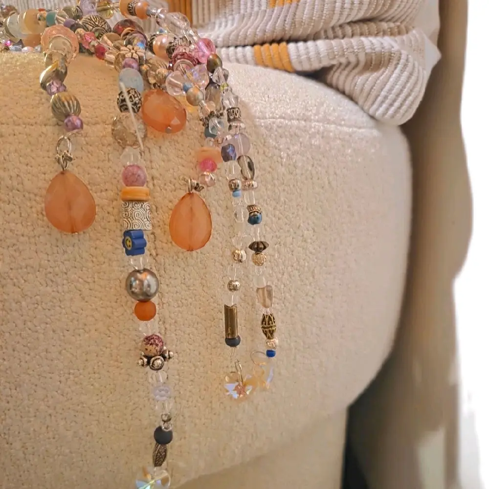 Boho Rainbow Beaded Curtain – Handmade Multicolor Doorway, Wall & Window Decor