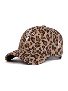Unisex Leopard Print Baseball Cap, Adjustable Sun Protection Hat, Casual Fitted Design for Spring & Fall, Outdoor Travel Beach Vacation