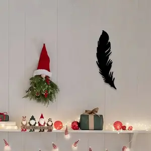 1pc Feather Metal Wall Art, Feather Iron Sign Board Statue Mural, Perfect for Outdoor, Ideal Gift for Men, Suitable for Outdoor, Iron Sign Board, Decorative Accents, Enhances Decorative Elements, Waterproof.