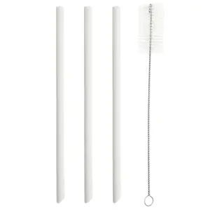 PopYum Replacement Straws for 13oz Cups, 3-Pack, with Cleaner Brush Seattle Grey