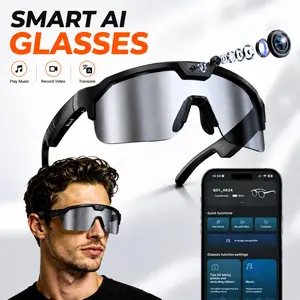 Smart AI Cam Digital Camera Glasses - 8MP Photochromic Lenses, Button Touch Adjustment, Hands-Free Photography, 160+ Languages Real-Time Translation, Bluetooth Wireless Recording, UV Protection, Father's Day Gift for Running Travel Outdoor Adventures