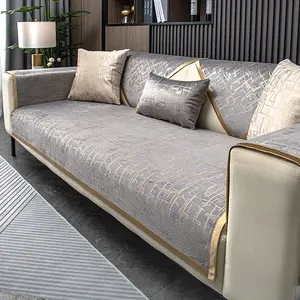 1 Piece Gold Foil Printed Sofa Cover, Sofa Couch Covers, Dustproof Sofa Slipcover, Soft Skin-Friendly, Scratch-Resistant, Stain-Resistant, Non-Slip, Pet-Friendly Decorative Sofa Protector, Fits 1 to 4 Seater Sofas, All-Season Machine Washable Sofa Cover