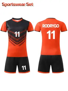2-piece set - Boys' sports suit, short-sleeved and short football T-shirt, boys' summer clothing, quick-drying and sweat-absorbing, training and match clothes, football jersey, outdoor sports - with jersey number 11 and name RODRYGO