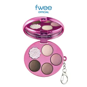 fwee Pocket Eye Palette | 5-color Eyeshadow Palette with Matte & Glitter Finishes | Cute Keychain Style, Beginner-friendly, Natural Soft Pigment | 0.23 oz