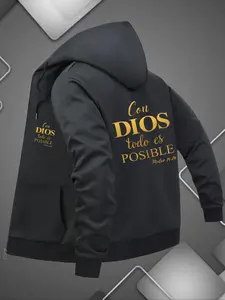 Men's Casual Zipper Hooded Jacket, Durable Fashionable Outdoor Activity Coat, Comfortable Skin-Friendly Fabric, Versatile Daily Wear Outerwear