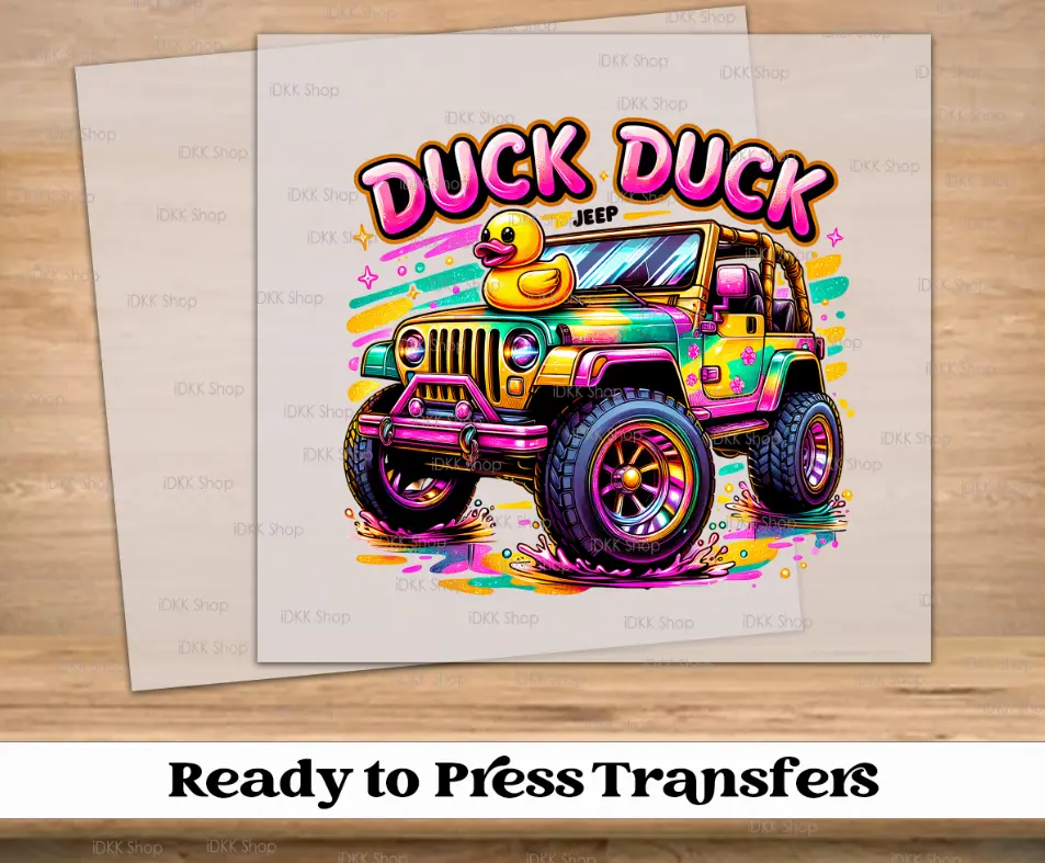 Duck Duck Jeep DTF Transfer | Ready to Press Tshirt Transfers