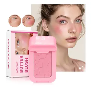 Matte blush powder - Pink cigarette fat blush for natural color display - Long-lasting and non-flasiness blush cake - Daily commuter girl makeup - Essential makeup item for students