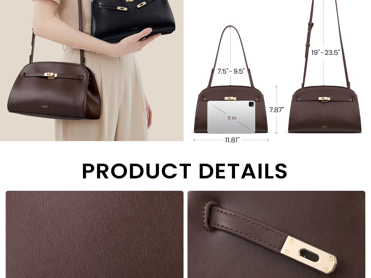 CLUCI BackToSchool Luxury Purses for Women, Water Repellent Shoulder Handbags with 2 Adjustable Straps, Vegan Leather Crossbody Bag,backpacks for school,cute backpacks for school,bookbag,school backpack
