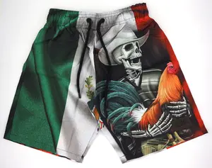 Cowboy Skeleton with Rooster Graphic Men's Shorts