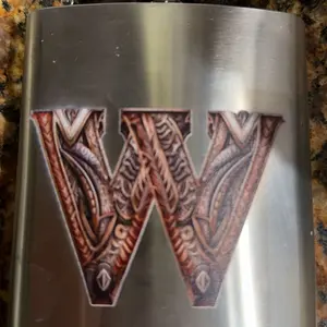 A-Z Letter Pattern Stainless Steel Hip Flask, 1 Count 8oz Whiskey Flagon, Whiskey Vodka Container, Resistant Liquor Organizer for Purse Pocket