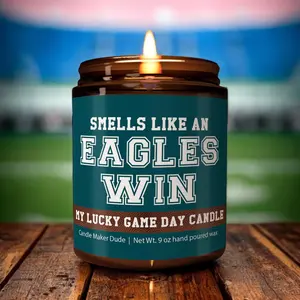 [Sale Up To 50%] Smells Like an Eagles Win Candle, Eagles Candle, Game Day Decor, Funny Eagles Fan Gift, Lucky Eagles Candle Unique