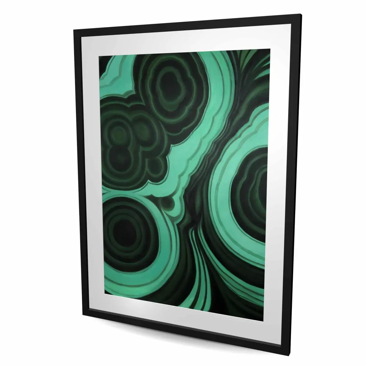 Begin Home Decor C1FM3648SV35CE 36 x 48 in. Malachite Stone - Green Abstract Framed Print Wall Art - Home Decor