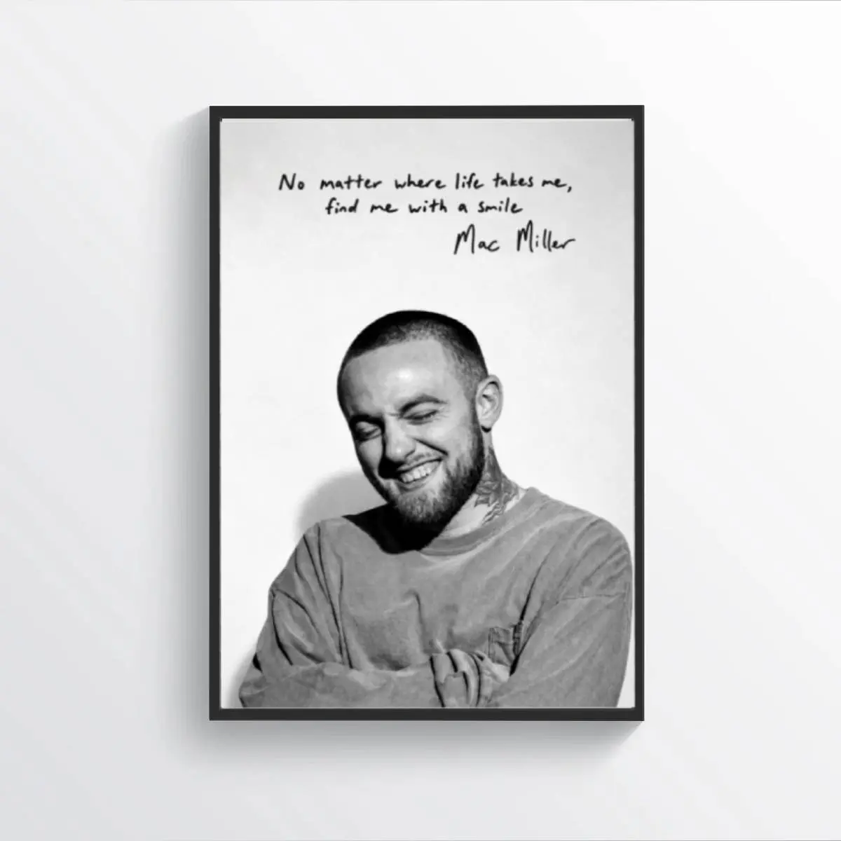 [No Frame] Mac Miller Memorial Poster, No Matter Where Life Takes Me Find Me With A Smile, Rapper Hip Hop Music Decor, Made In USA