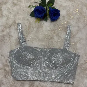 Silver Glitter Top with Adjustable Straps and Ruched Design for Festive Outfits Perfect for Special Occasions and Casual Looks