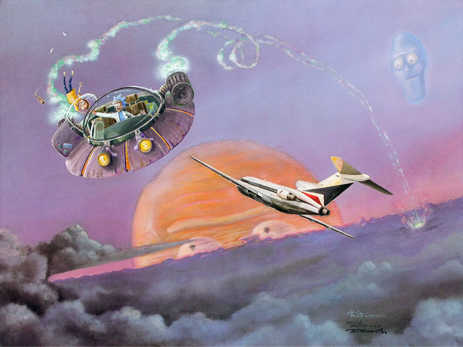 "Just Plane Schwifty" 24" x 18" High Quality Canvas Print
