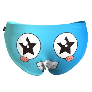 Cartoon Print Men's Low Rise Briefs Ice Silk Breathable Underpants