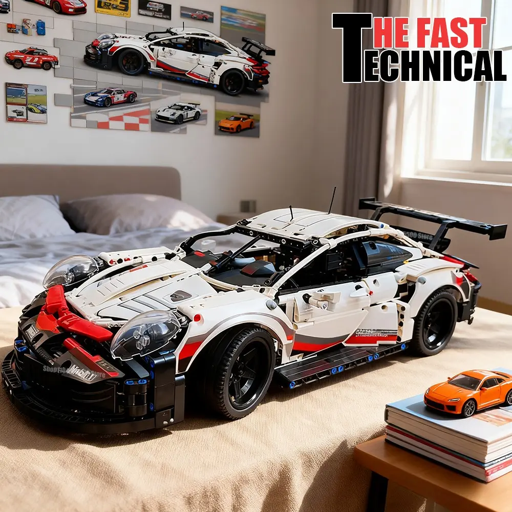 Perfect Gift Creative Porsche 911 Racing Model Toys, Interactive Building Blocks, High-Performance Sports Car Model, Technology Series