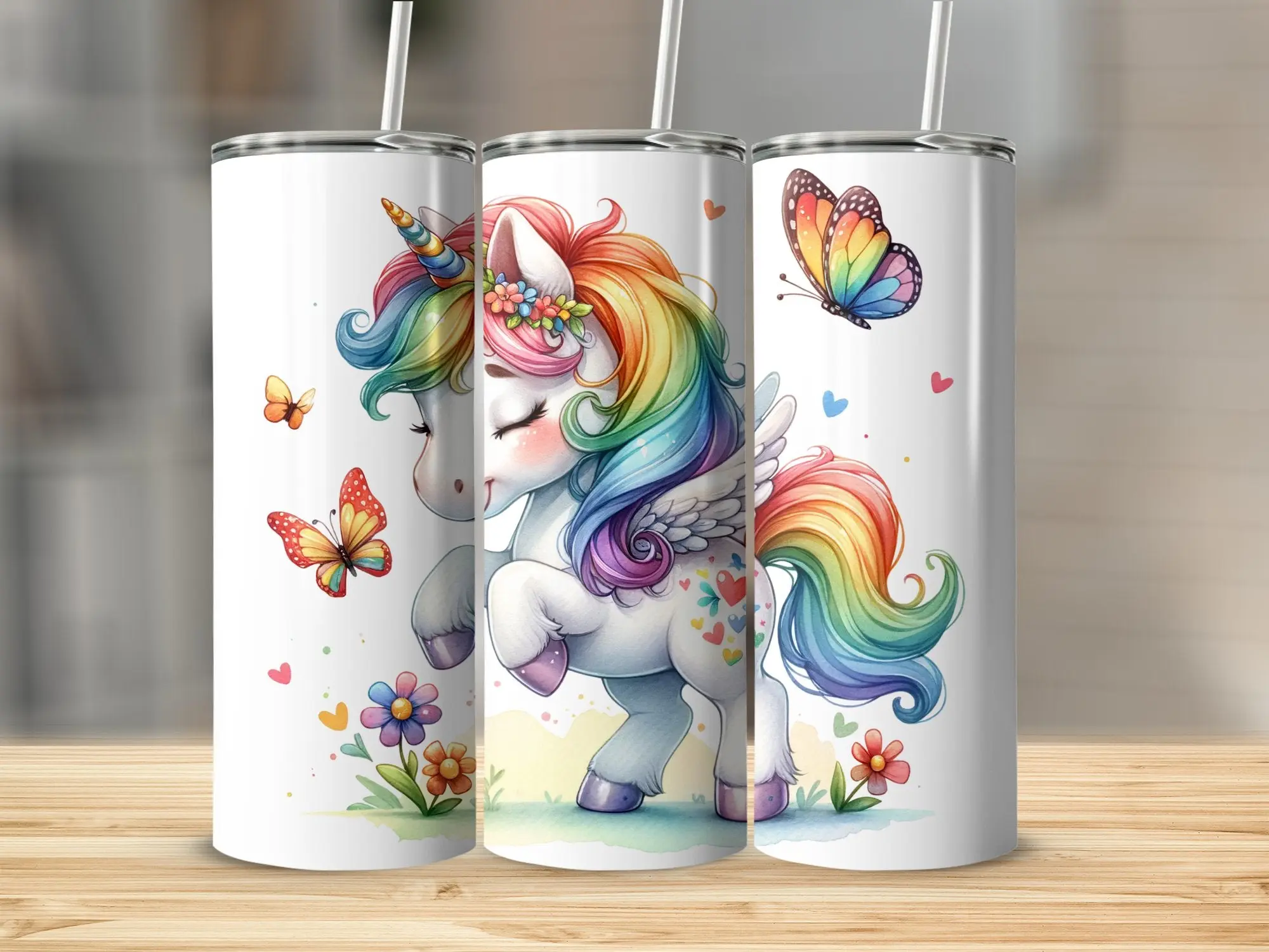 Unicorn Tumbler – 20oz Rainbow Stainless Steel Cup for Kids