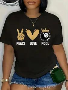 100% Cotton Cool Pool Design For Men Women Billiards 8 Ball Pool Player T-Shirt