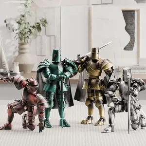 Medieval Action Figures Knight Armor, Multi-Jointed Movable Robot Mannequin, Desktop Table Decoration, Requires Assembly