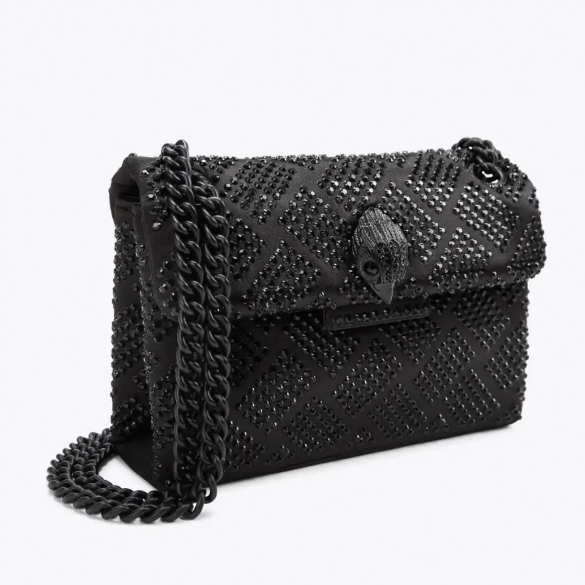 Kurt Geiger London Rhinestone Shoulder Bag Eagle Head Crystal Chain Strap Crossbody Purse Women