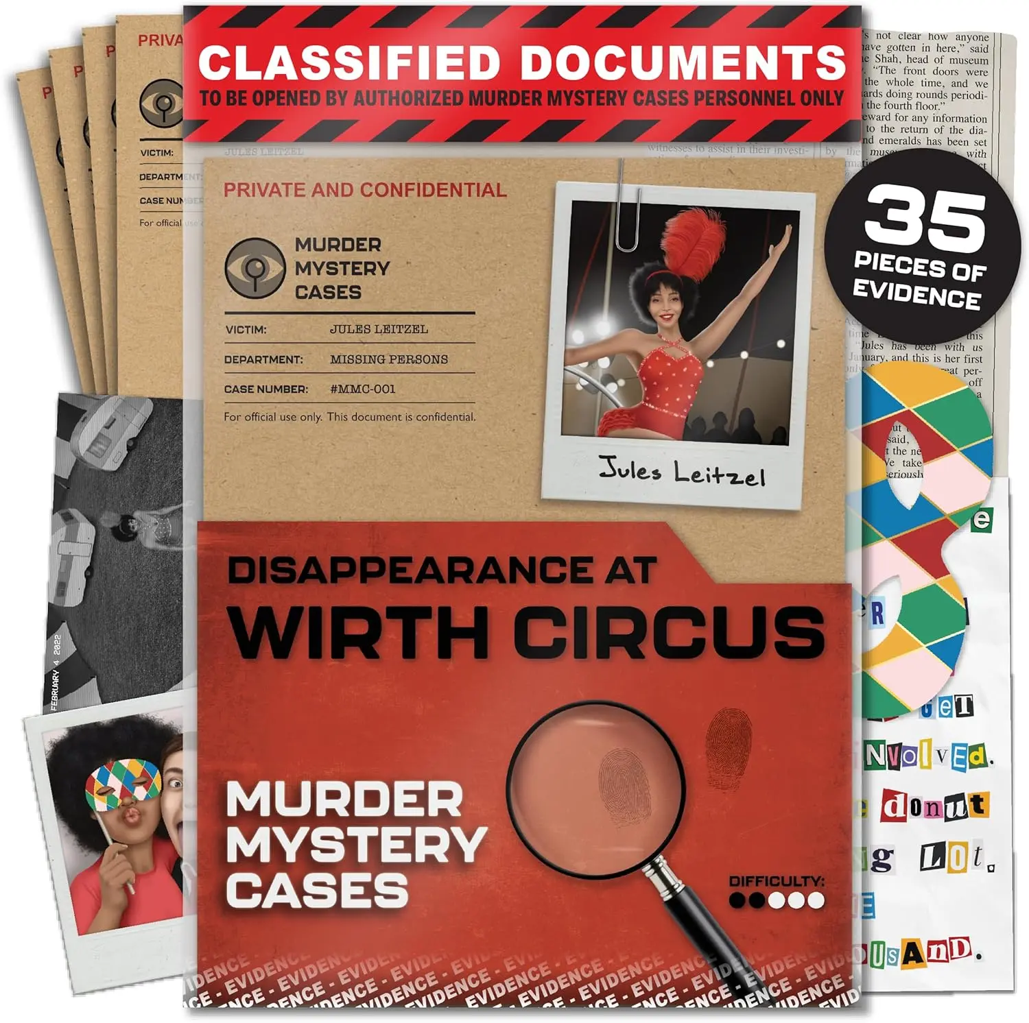 Murder Mystery Cases - Disappearance At Wirth Circus - Exciting Escape Room Game for Adults with Intriguing Viral Murder Mystery Case File - Detective Games, Crime Solving, Mystery Board Game Fun