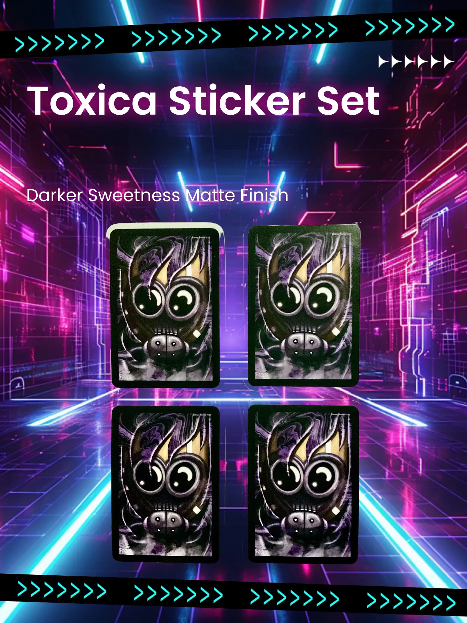 Toxica Stickers - Darkly Sweet Matte Varnish Finish - Unique Artistic Design for Decorative Use