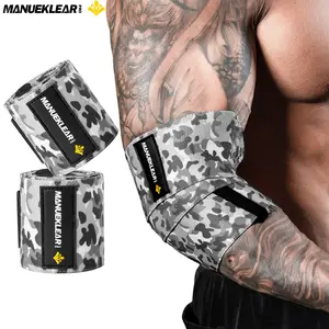 Elbow Wraps for Weightlifting, 47" Strengthening support Elbow Sleeve Weightlifting (1 Pair) for Powerlifting, Bench Press, Gym Workout