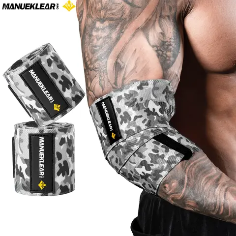 Elbow Wraps for Weightlifting, 47" Strengthening support Elbow Sleeve Weightlifting (1 Pair) for Powerlifting, Bench Press, Gym Workout
