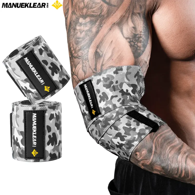 Elbow Wraps for Weightlifting, 47" Strengthening support Elbow Sleeve Weightlifting (1 Pair) for Powerlifting, Bench Press, Gym Workout