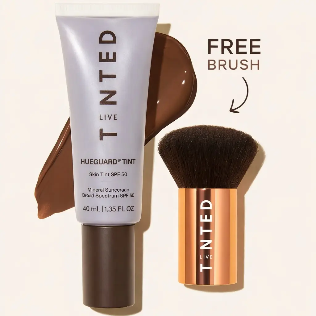 Live Tinted HUEGUARD Skin Tint SPF 50 + Kabuki Brush for Light to Medium Coverage