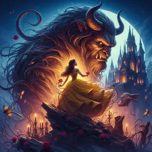 1 set of DIY diamond painting kit, 5D diamond art kit, DIY decoration Beauty, Beast, Castle mosaic, diamond art, DIY art home decor.