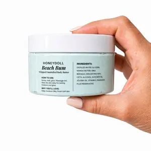 Beach Bum Emulsified Body Butter - Moisturizing with Shea, Mango, Avocado, and Jojoba Oils - Body Care - light shimmer whipped