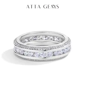 Special Design 2.3mm Synthetic Eternity Moissanite ring For women girls Daily Wear Birthday Present R158