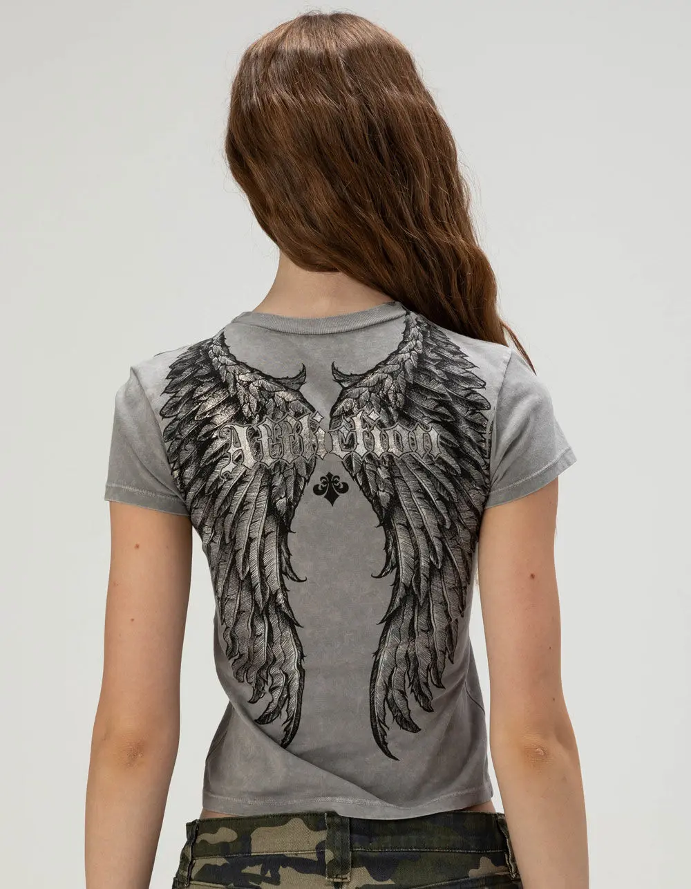 AFFLICTION Rosary Of Life Womens Baby Tee