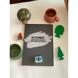 Warning: Contains Highly Caffeinated Ideas Journal-Blank lined Notebook, (6" x 9") 120 pages