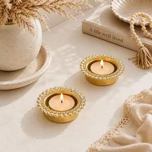 Elegant Indian Tea Light Candle Holders | Decorative Centerpiece for Diwali, Thanksgiving & Christmas | Perfect Housewarming Gift ✨