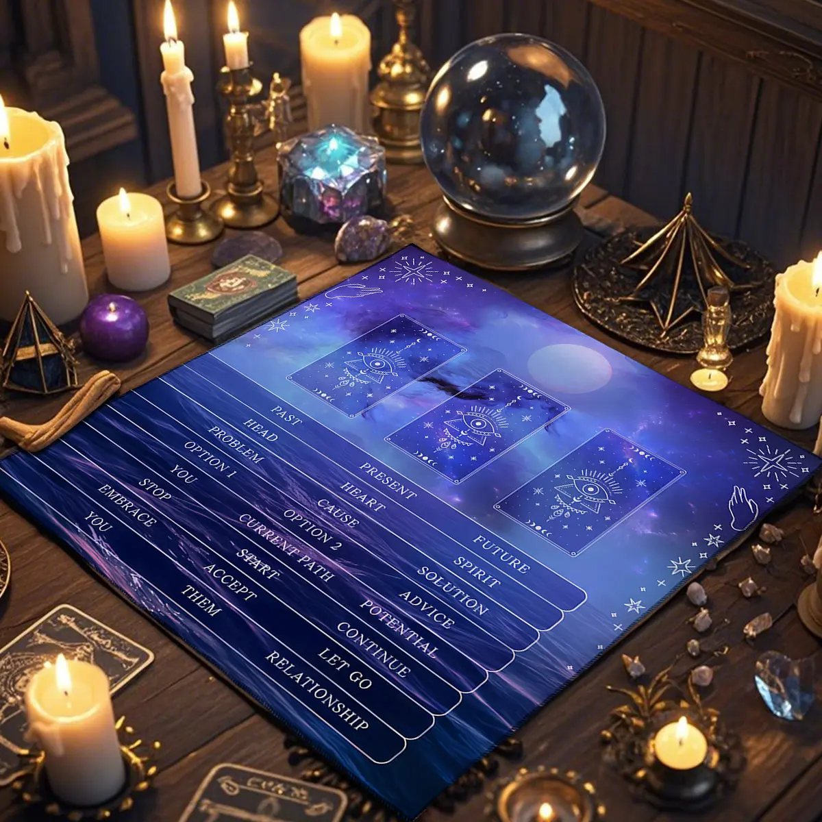 Tarot Card Tablecloth, 1 Count Creative Tarot Card Divination Decoration Altar Cloth, Astrology Ritual Cloth, Party and Gathering Decoration